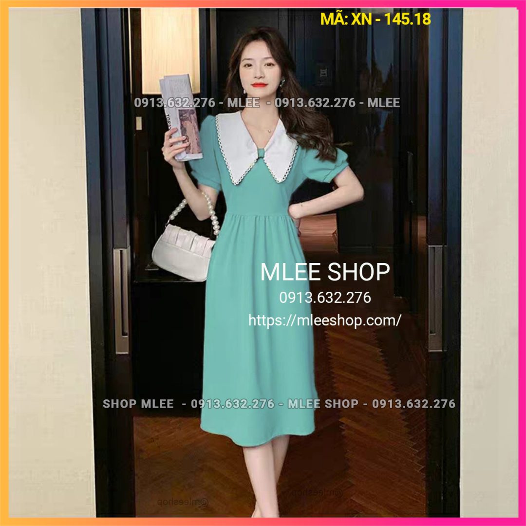 Đầm bầu dài cổ búp bê ngọt ngào thời trang mùa hè cho nữ