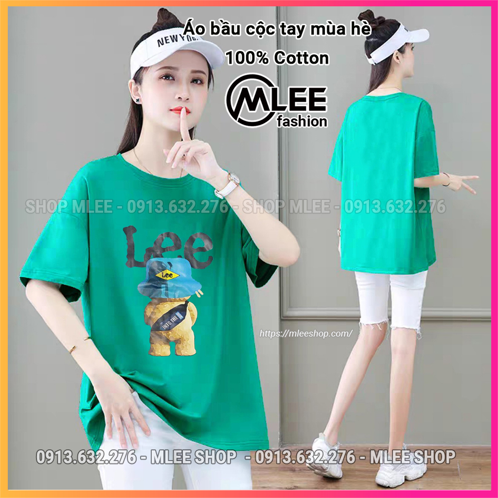 Áo bầu cộc tay mùa hè, áo phông bà bầu, MLEE SHOP