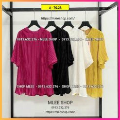 áo bầu giá rẻ, áo bầu suông kiểu dập ly, mleeshop 0913632276