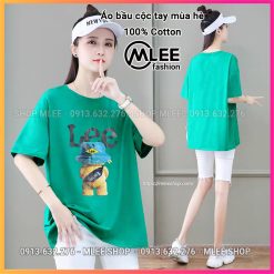 Áo bầu cộc tay mùa hè, áo phông bà bầu, MLEE SHOP