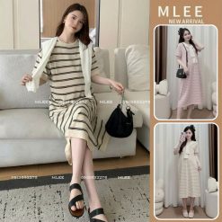 Sét Đầm Bầu Kèm Khăn Rời