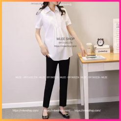 Áo bầu trắng công sở