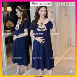 Đầm Bầu Công Sở Cổ Sen