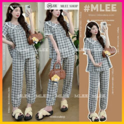 BỘ BẦU ÁO NGẮN QUẦN DÀI 01